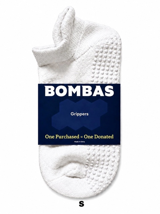 Bombas Accessories - Bombas Gripper Ankle Socks White S Pilates